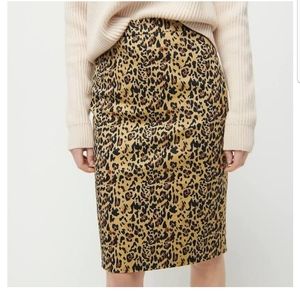 NWT J Crew leopard print pencil skirt